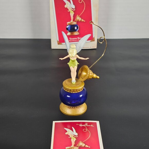2002 Hallmark Keepsakes Tinker Bell Ornament Wind Up Movement EUC Inbox And Card - Picture 9 of 10